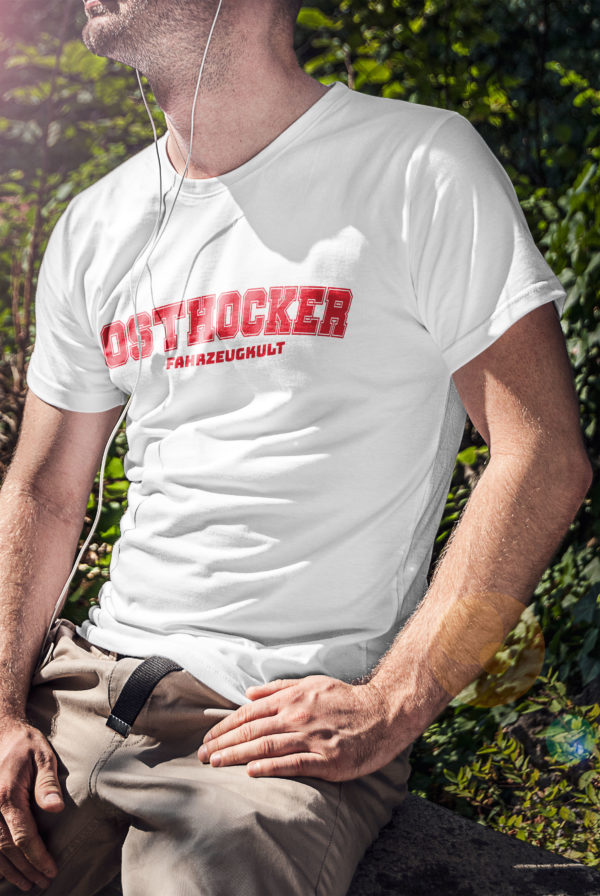 Men_T-Shirt Weiss_Logo Mittel Rot_Front