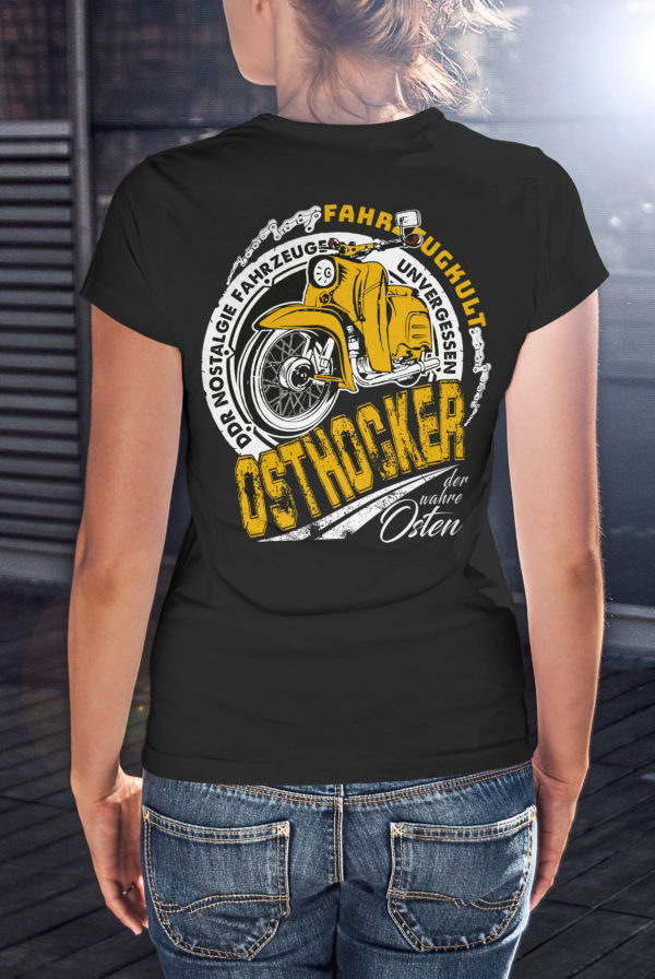 Damen T-Shirt Schwarz mit Druck groß hinten