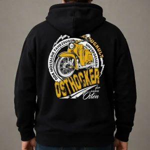 Offizieller Osthocker e.V. Hoodie – Vereinslogo vorne klein & groß hinten